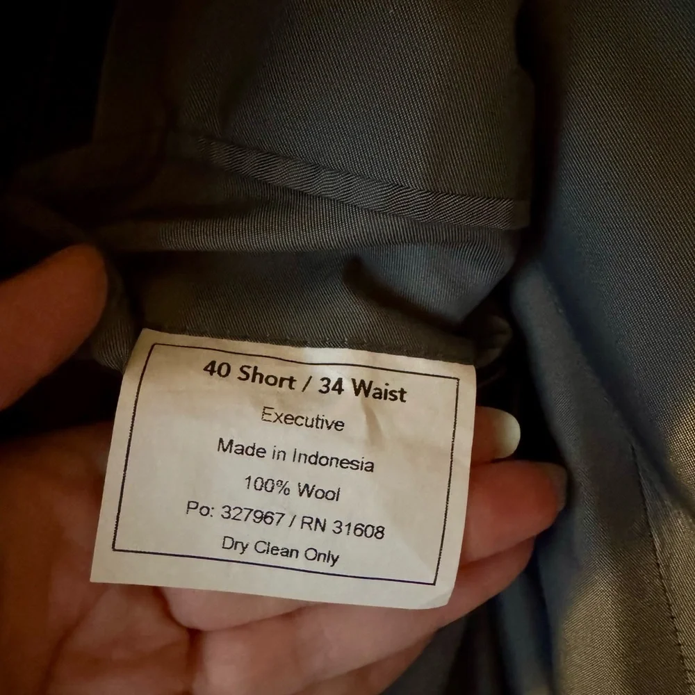 Jos. A. Bank Charcoal Pinstripe Suit (with Pants)